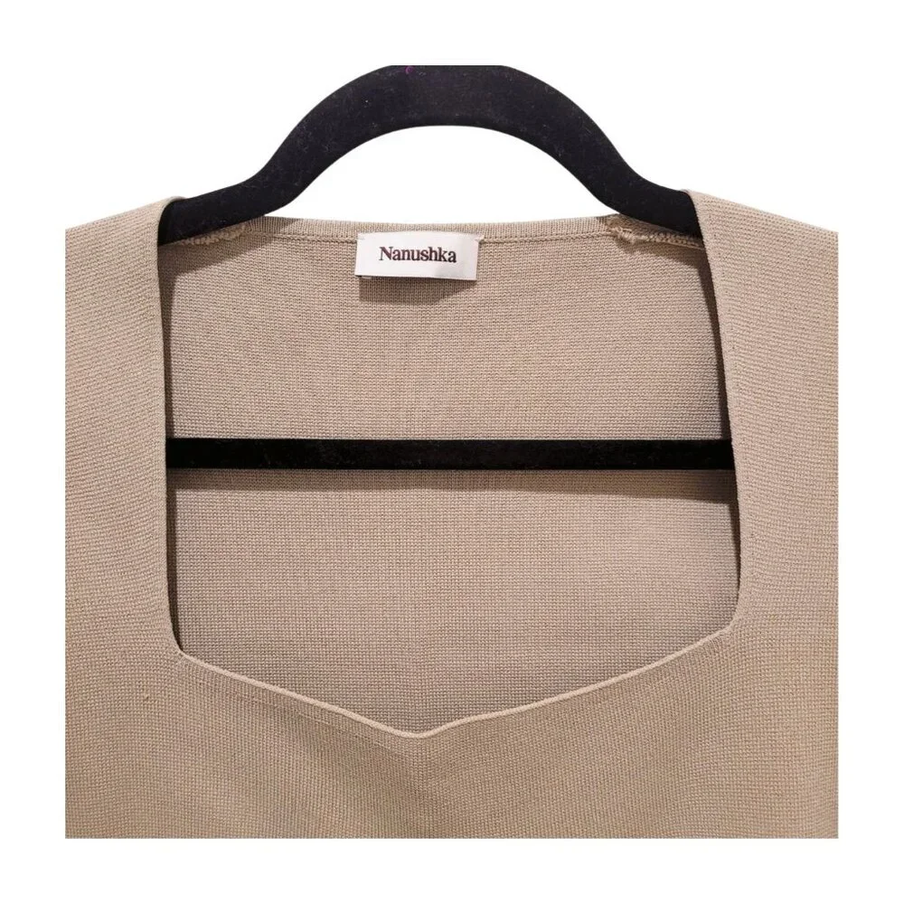 Nanushka Mio cupped long-sleeve top small light brown underwire square neck - Picture 5 of 8
